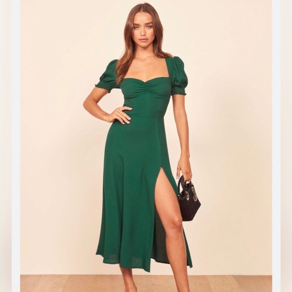 Reformation Lacey Dress in Green Size 4